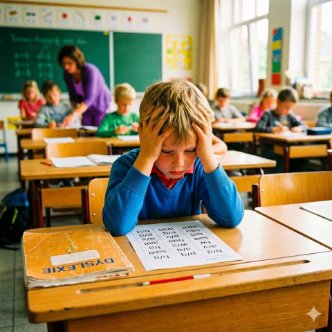 Un enfant lisant un livre avec concentration